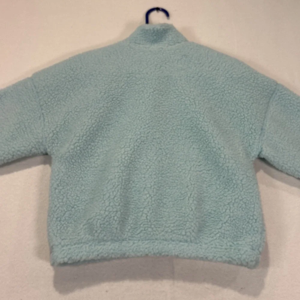 DSG Girls Small 8-9 Cozy Fleece Full Zip Sherpa Jacket Shoreside Blue Teal NEW